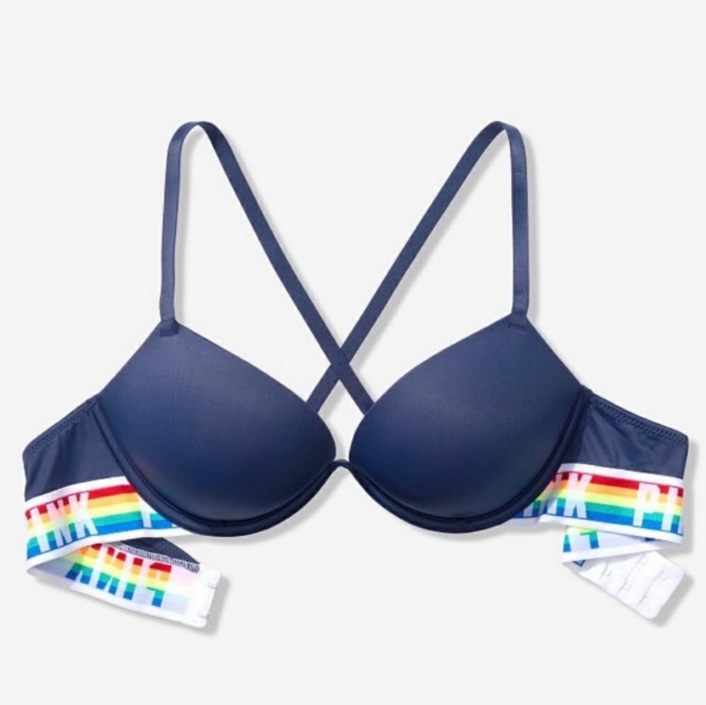 VS PINK Logo Wear Everywhere Lightly Lined t-shirt Bra 36C